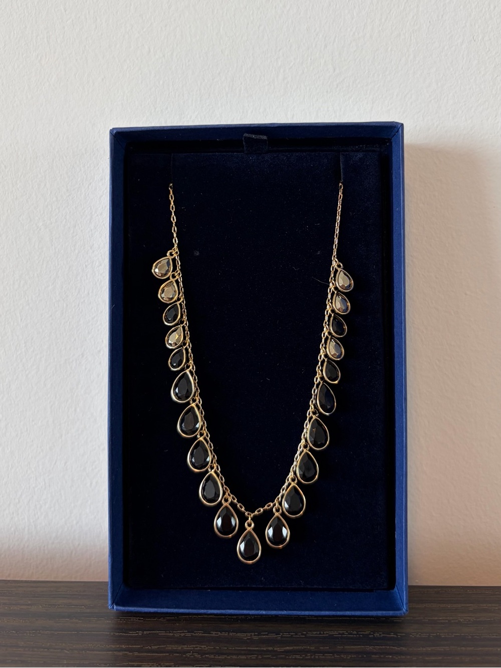Swarovski Crystal Miracle Necklace Gold Tone 15-17"